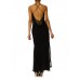 MORPHEW ATELIER Black Sheer Silk Chiffon & 1930S Lace Backless Gown