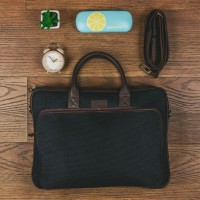 Jet Black Laptop Bag