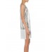 MORPHEW ATELIER Silver & White Metal Mesh Deco Patterned  Cocktail Dress With Side Slits Made From Vintage Whiting Davis