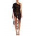 MORPHEW ATELIER Black Silk & Lurex Chiffon Dress Made From John Galliano Scarf