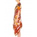 MORPHEW COLLECTION Brown & Orange Polyester Psychedelic Print Scarf Dress