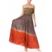 MORPHEW COLLECTION Hand Dyed Shibori Silk & Metalilc Gold Indian Embroidered Strapless Gown