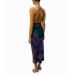 MORPHEW COLLECTION Purple & Green Silk Twill Floral Print Scarf Dress Made From  Vintage Scarves